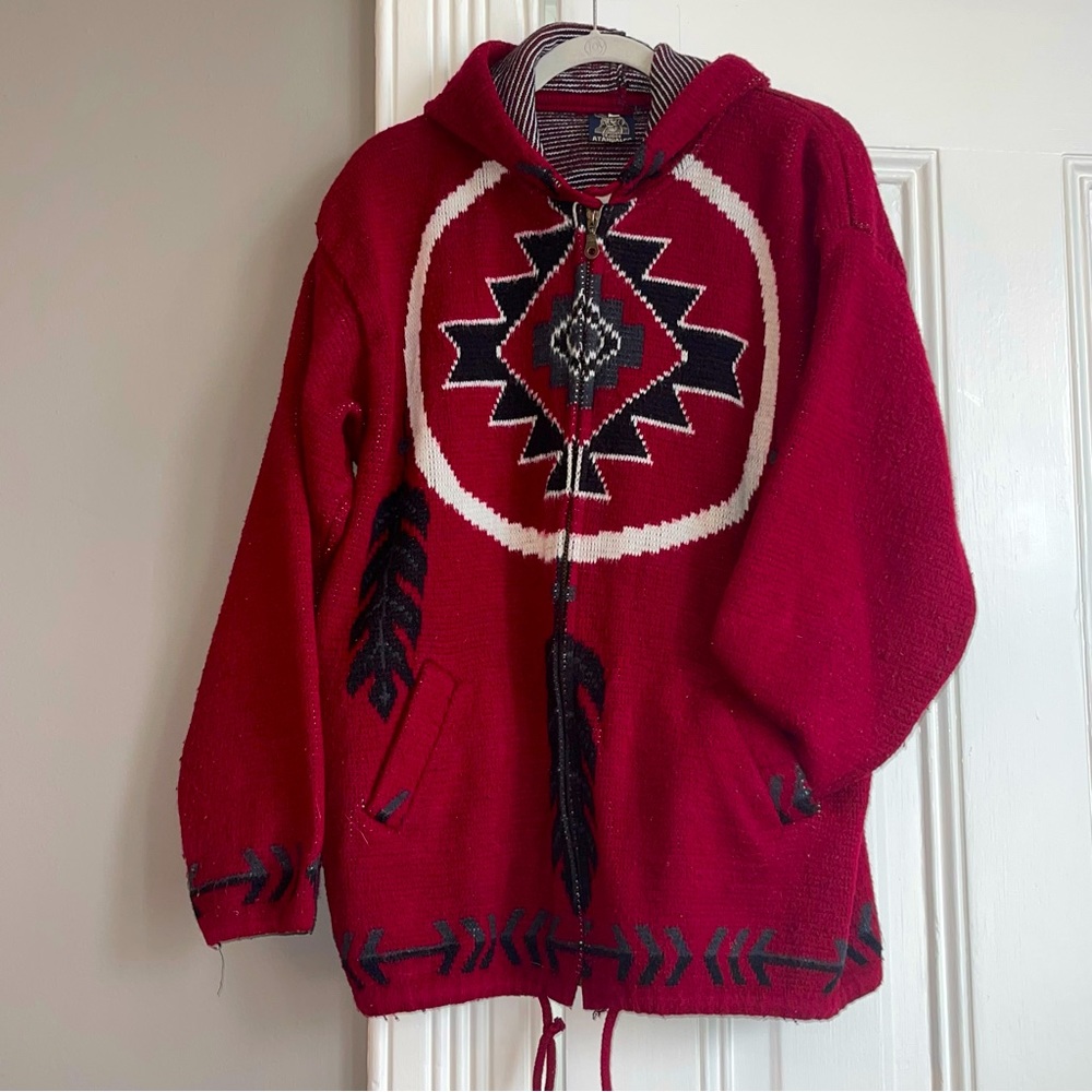 Aztec Pattern Zip Hoodie